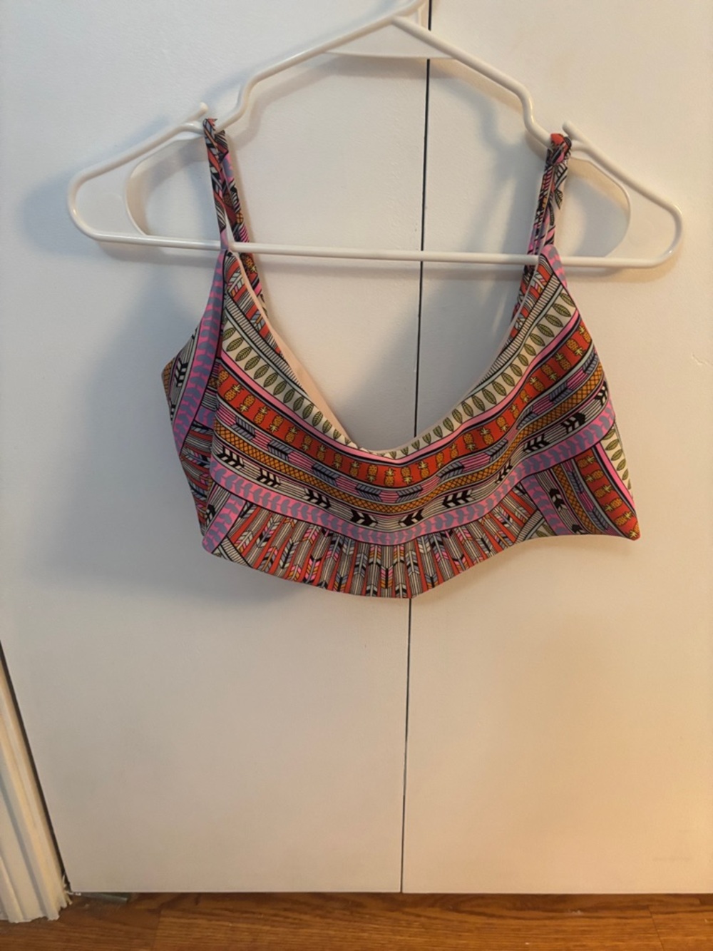 Mara Hoffman, Colorful Aztec Print Crop Bikini Top